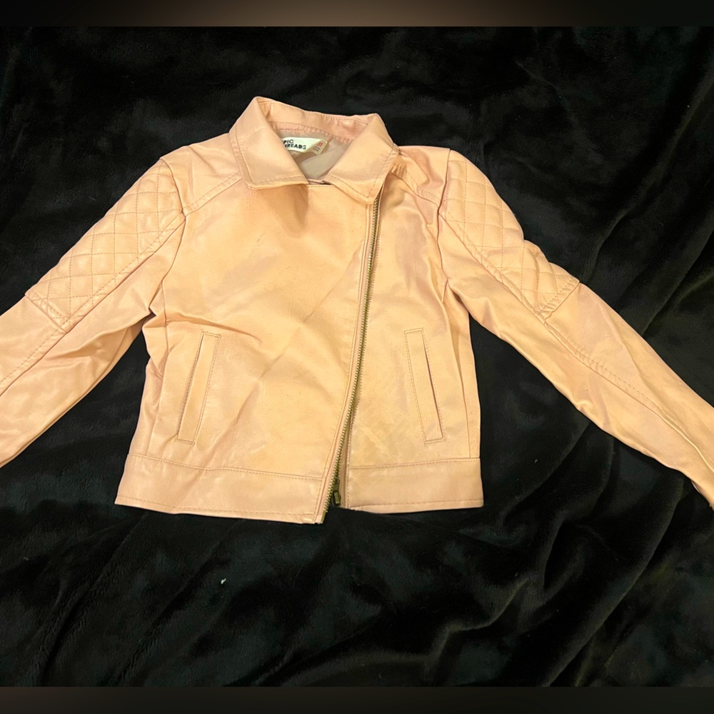 Super cute faux leather jacket light pink toddler epic threads